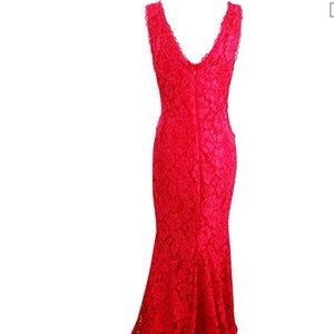 Red Lace prom dress